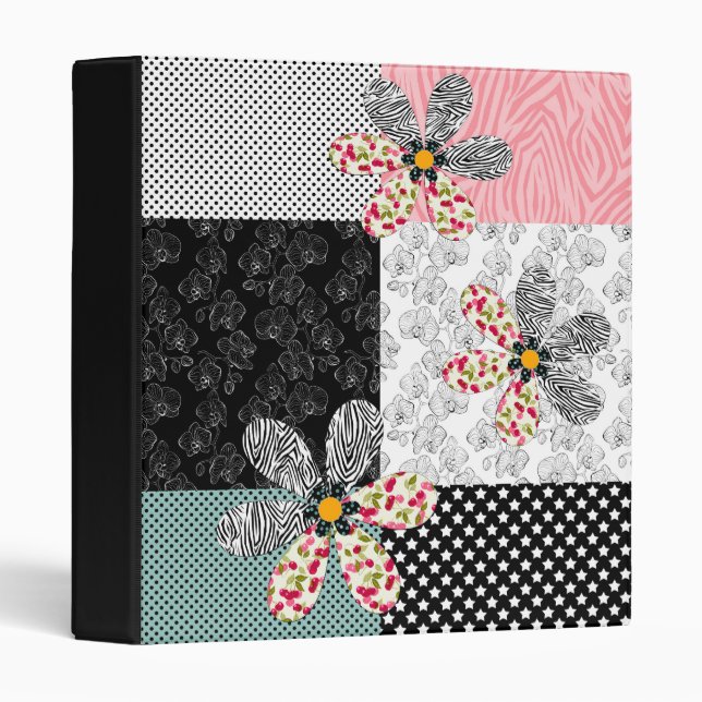 Classeur Dans un motif rustique patchwork de couleurs multi (Devant/Côté)