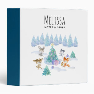 Classeur Danse Animaux de forêt Noël Aquarelle