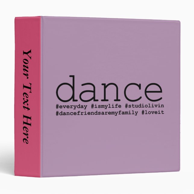 Classeur Danse Hashtags (Devant/Côté)