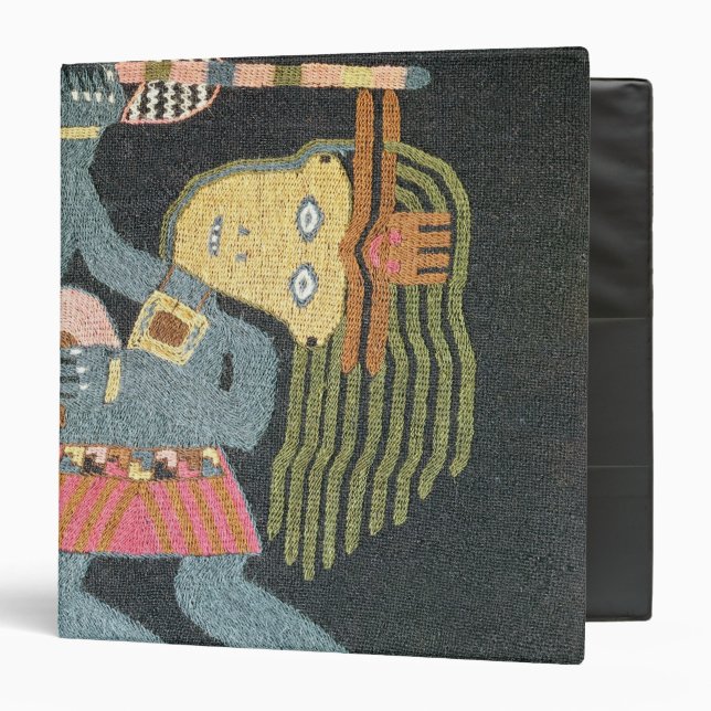Classeur Danseur tissé de laine avec le bâton, tribu de (Devant/Intérieur)