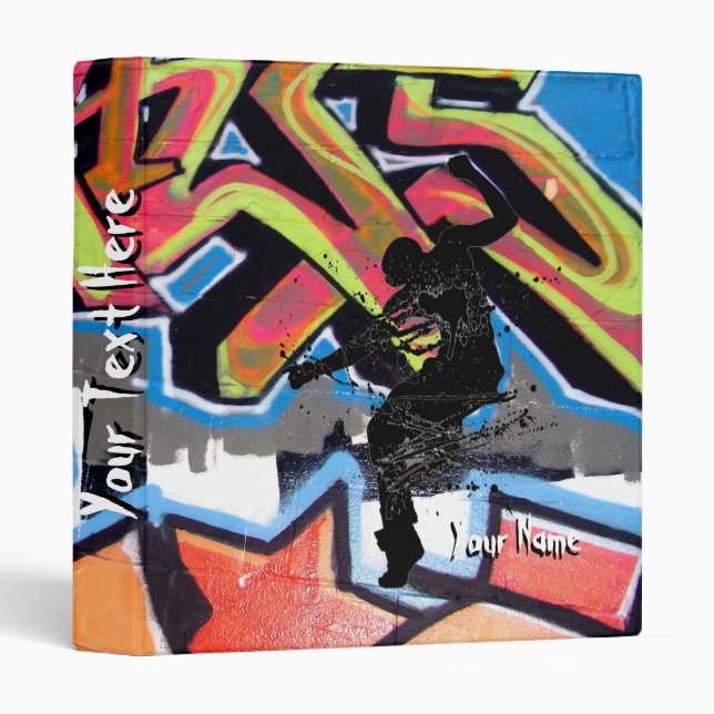 Classeur Danseuse de graffiti Hip hop personnalisée (Devant/Côté)