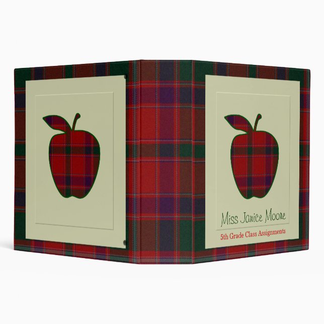 Classeur d'Apple du plaid du professeur (Arrière-plan)