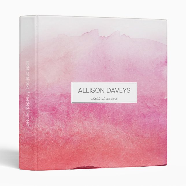Classeur d'aquarelle rose (Devant/Côté)
