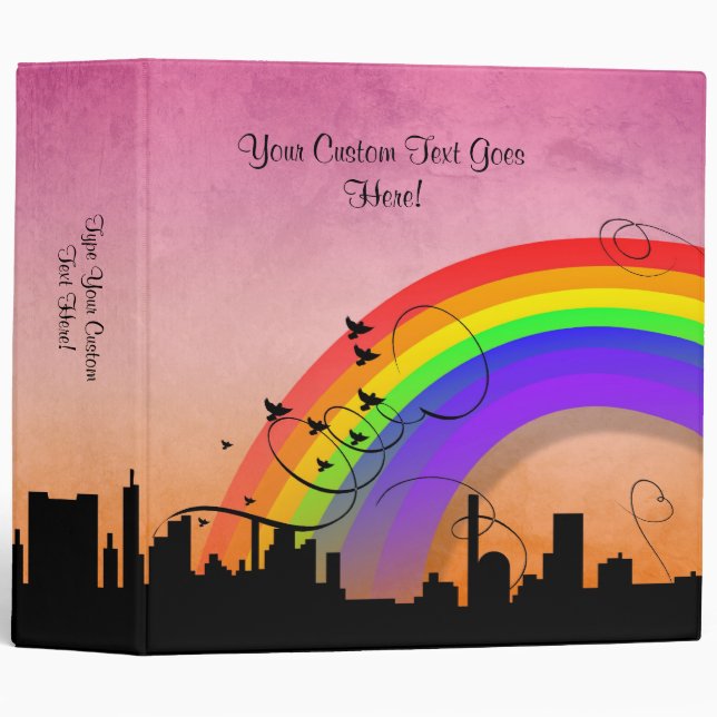 Classeur d'arc-en-ciel de rose d'horizon (Devant/Côté)