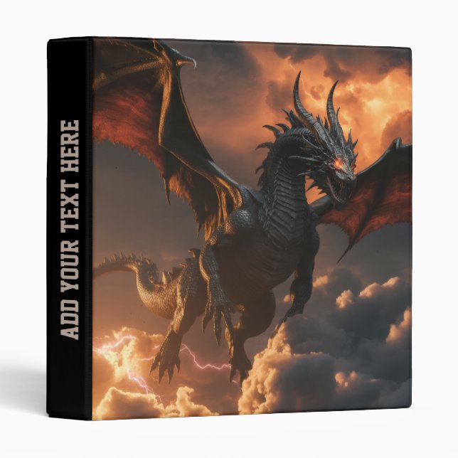 Classeur Dark Storm Dragon of the Burning Sky Personalized  (Devant/Côté)