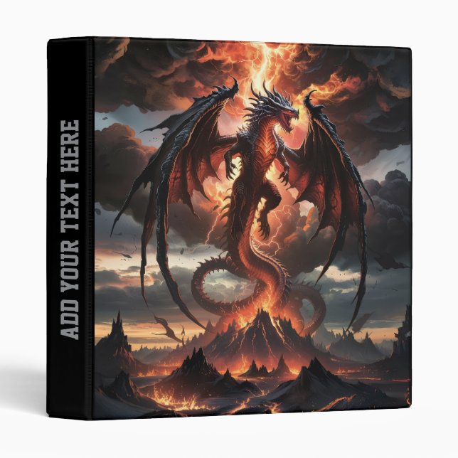 Classeur Dark Storm Dragon of the Burning Sky Personalized  (Devant/Côté)