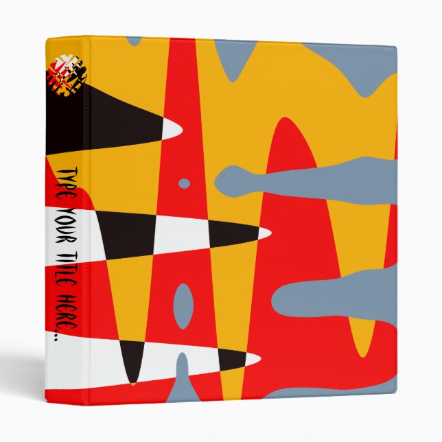Classeur d'art autochtone personnalisé Art tribal  (Devant/Côté)