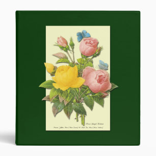 Classeur d'art botanique des roses jaunes et roses