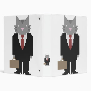 Classeur d'art de pixel de chat d'affaires