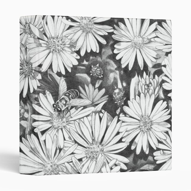 Classeur d'art fleur sauvage Honey Bee & Flowers C (Devant/Côté)