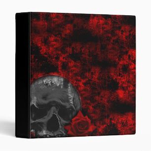 Classeur d'art goth grunge Crâne et Rose