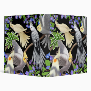 Classeur d'Avery de Cockatiels et de myosotis des