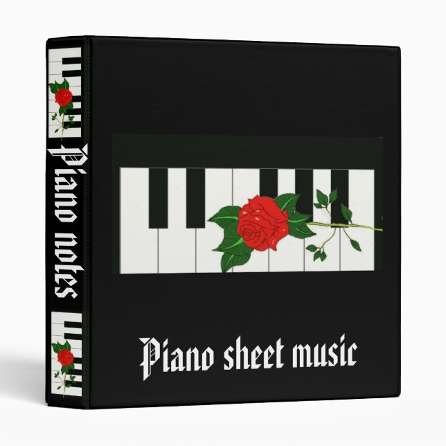 Classeur d'Avery de musique de feuille de piano (Devant/Côté)