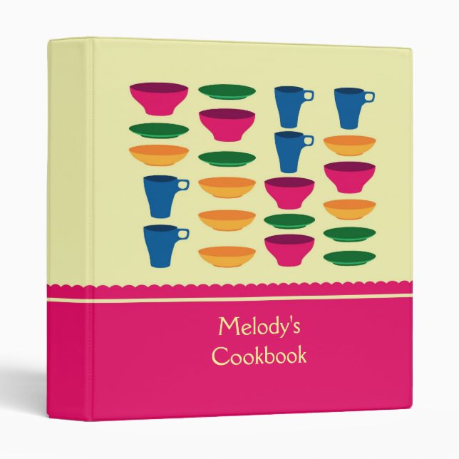 Classeur d'Avery de plats et de tasses de cuisine (Devant/Côté)