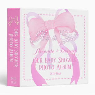 Classeur de Baby Shower Ruban Rose