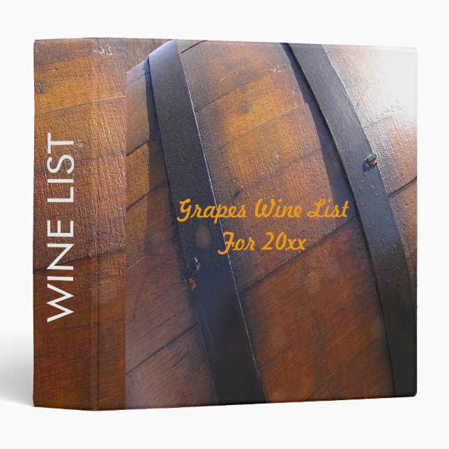 Classeur de baril de vin (Devant/Côté)