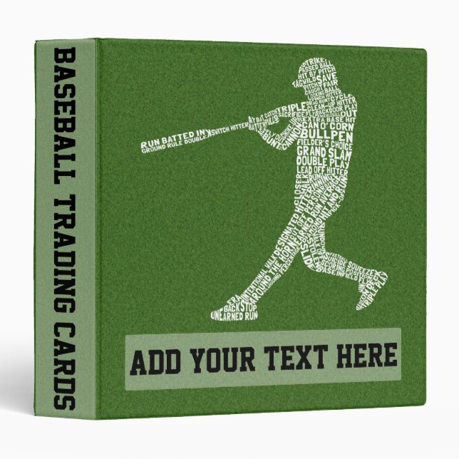 Classeur de baseball 3 anneau personnalisable (Devant/Côté)