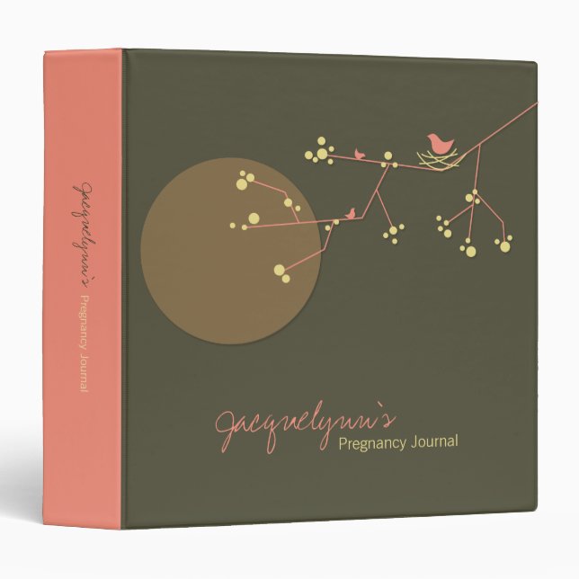 Classeur de bébé de journal de grossesse de (Devant/Côté)