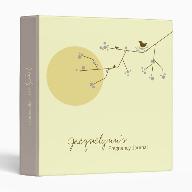 Classeur de bébé de journal de grossesse de (Devant/Côté)