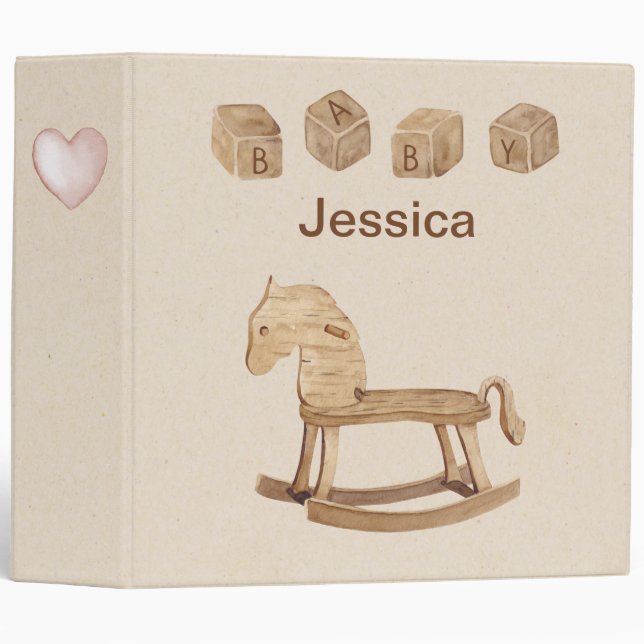 Classeur de bébé personnalisé vintage (Devant/Côté)