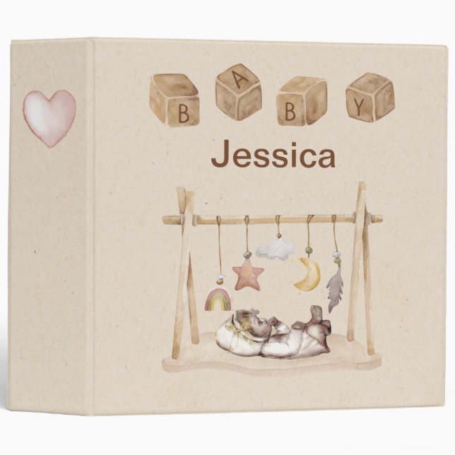 Classeur de bébé personnalisé vintage (Devant/Côté)