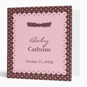 Classeur de bébé rose Brown ruban