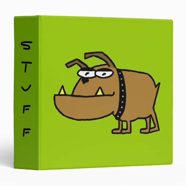 Classeur de bouledogue de bande dessinée (Devant/Côté)