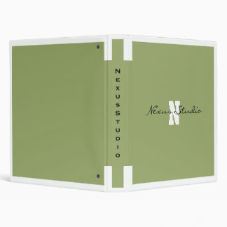 Classeur de Bureau Minimaliste Vert Sauge Monogram