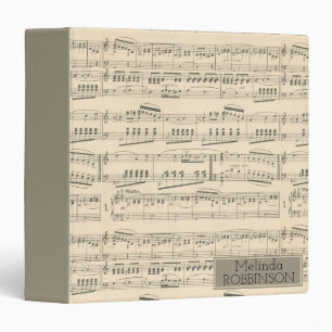 Classeur de cahier de musique antique personnalisé