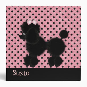 Classeur de caniche français rose et noir
