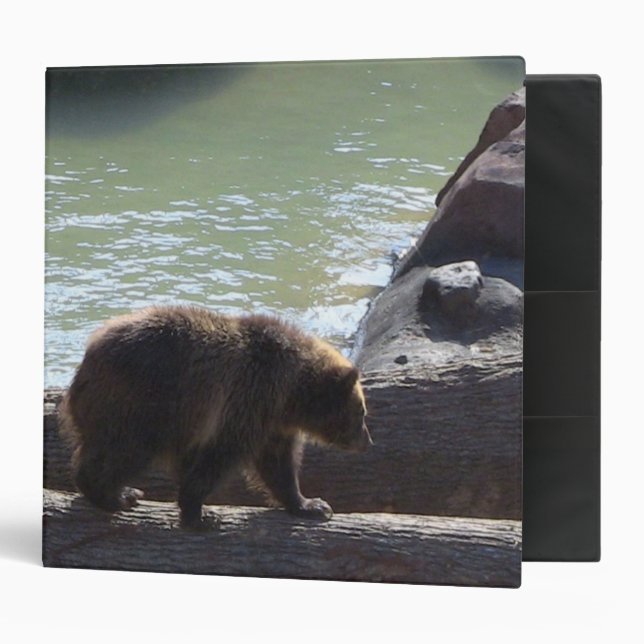 Classeur de carnet d'ours gris (Devant/intérieur)