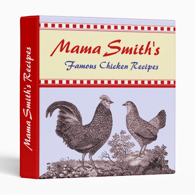 Classeur de carnet pour vos recettes préférées de (Devant/Côté)