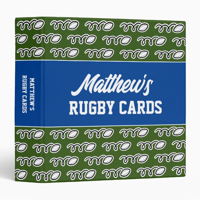 Classeur de carte de rugby personnalisé pour colle (Devant/Côté)