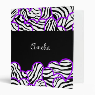 Classeur de coeur de Zebra violet