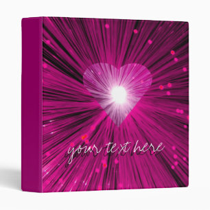 Classeur de Coeur rose 'Votre Texte'