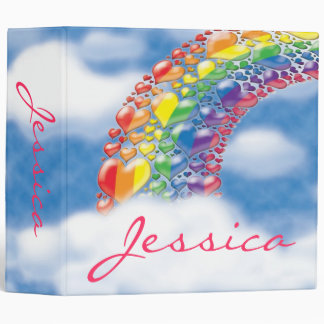 Classeur de coeurs de l'arc-en-ciel 80s 2 pouces