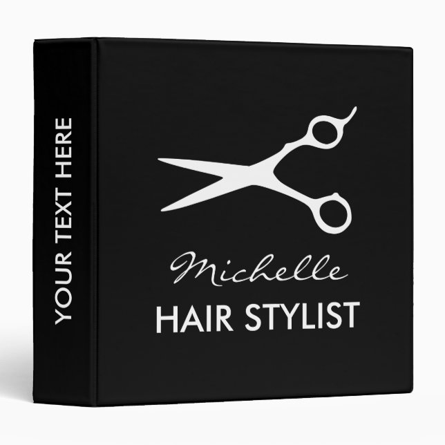 Classeur de coiffeur avec des ciseaux de coiffeur (Devant/Côté)