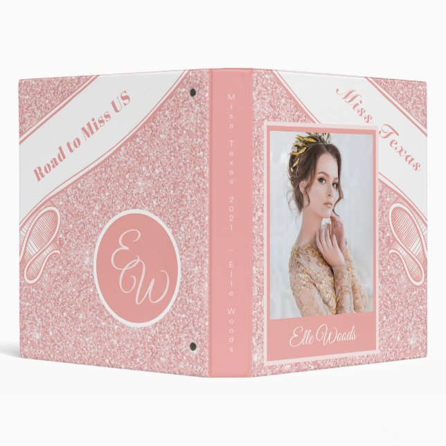 Classeur de concours personnalisé - Rose Gold Glit (Arrière-plan)