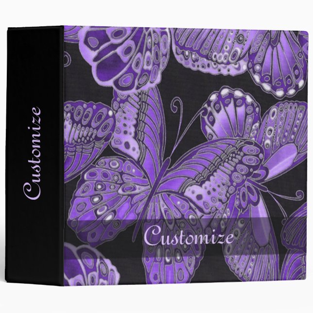 Classeur de conservation de papillon pourpre perso (Devant/Côté)