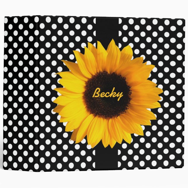 Classeur de coutume de pois et de tournesols (Devant/Côté)