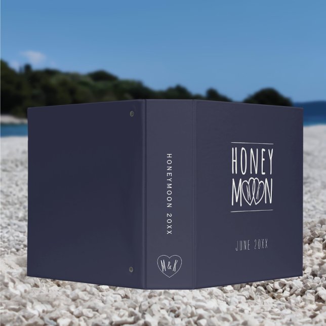 Classeur de  de la lune de miel bleue (Add your details to this Navy Blue Honeymoon Binder and collect happy memories of a magical time)