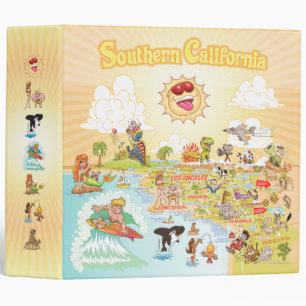 Classeur de dessin animé de Californie du Sud