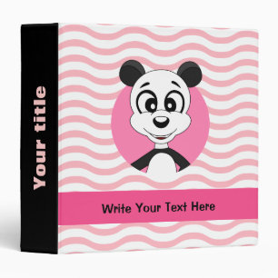Classeur de dessin animé de panda sur motif ondulé