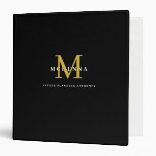 Classeur de documents client Monogramme Or Noir