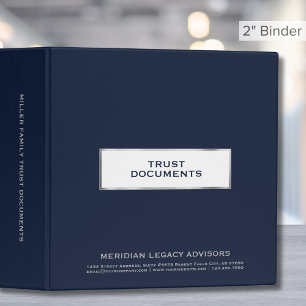 Classeur de documents de confiance bleu marine 2 p