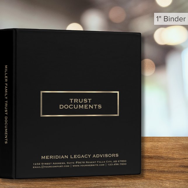 Classeur de documents de confiance noir profession (Créateur téléchargé)