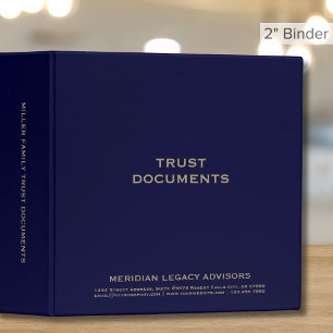 classeur de documents de fiducie de 2 pouces