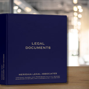 Classeur de documents juridiques bleu et or Marine