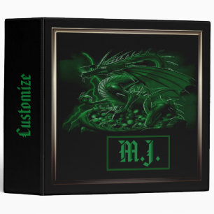 Classeur de dragon vert monogrammé