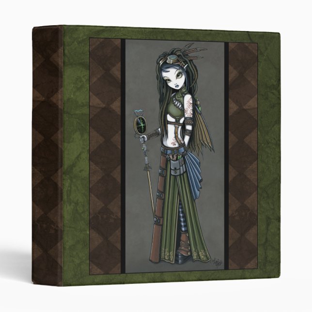 Classeur de fée d'Aviatrix de Steampunk "d'éclat (Devant/Côté)